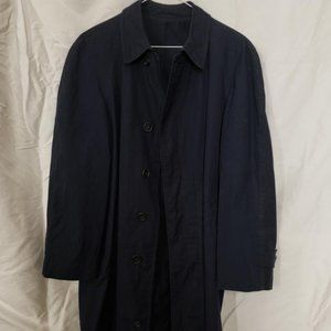 London Fog Men's Trench Coat Navy Button Up Collar